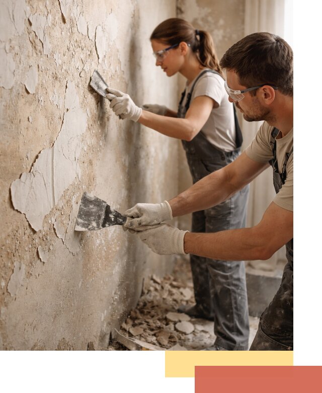 Снятие старой шпаклевки и подготовка поверхностей в Можге