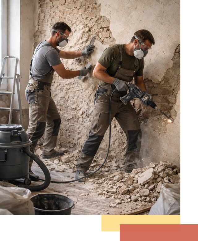 Демонтаж штукатурки со стен в Можге быстро и аккуратно
