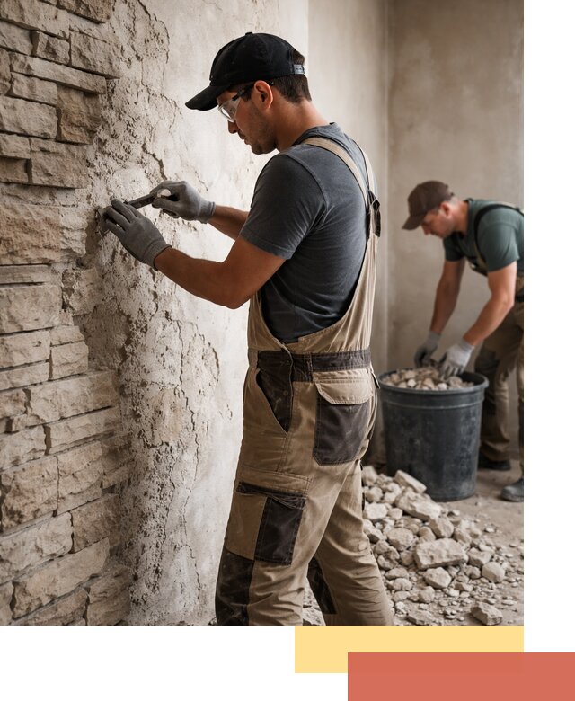 Демонтаж декоративного камня в Можге профессионально и безопасно