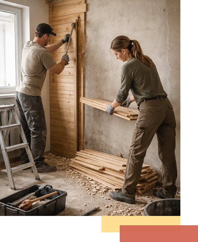 Демонтаж вагонки со стен в Можге — профессиональный демонтаж