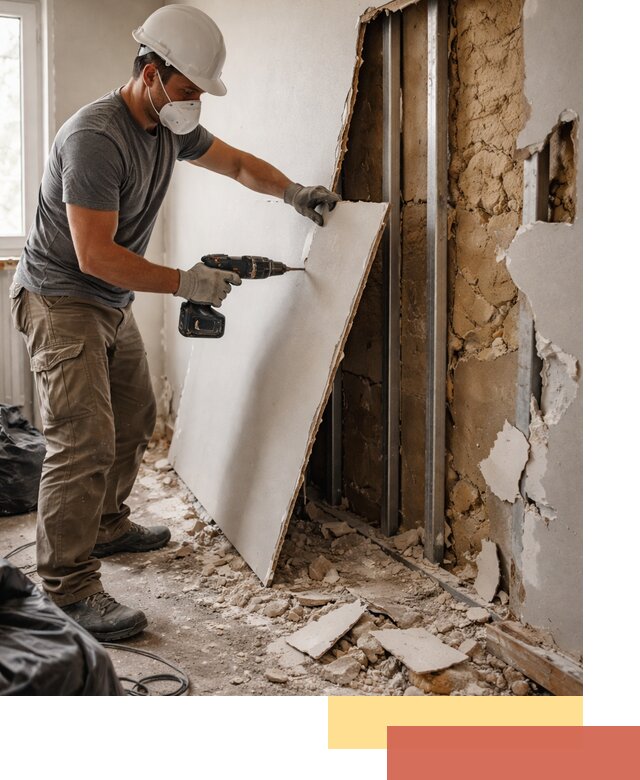 Демонтаж гипсокартона со стен в Можге качественно и быстро