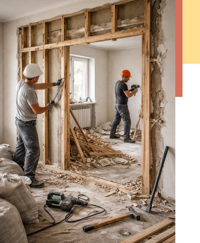 Демонтаж деревянных перегородок в Можге от 3241 руб. — быстро и недорого | ОТДЕЛОЧНИК-Мжг