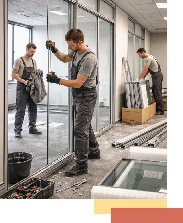 Демонтаж стеклянных перегородок в Можге быстро и безопасно