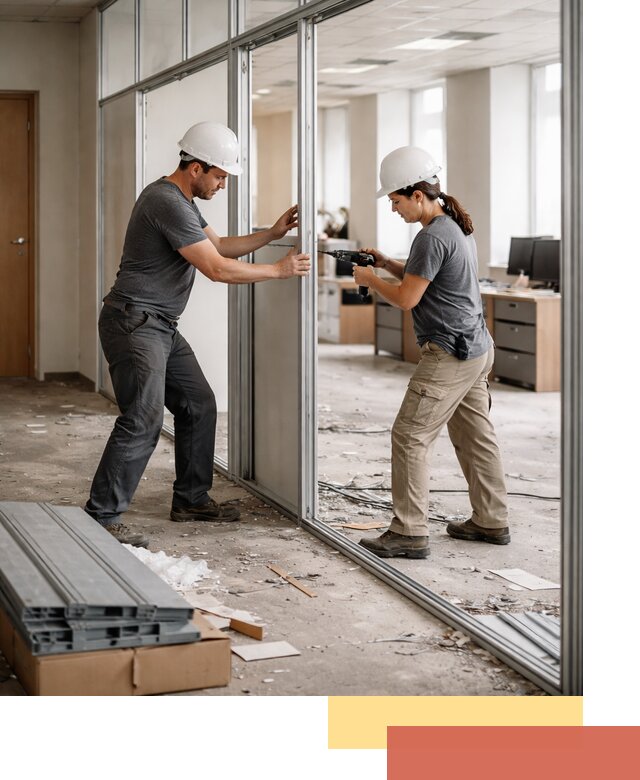 Демонтаж алюминиевых перегородок в Можге быстро и аккуратно