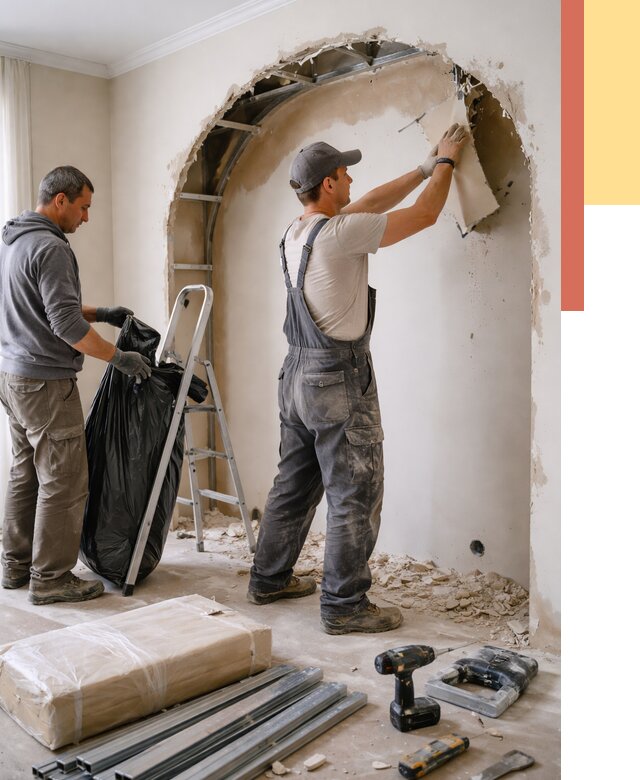 Демонтаж арки из гипсокартона в Можге от 3545 руб. — услуги под ключ | ОТДЕЛОЧНИК-Мжг