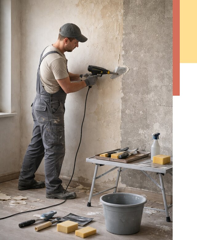 Очистка стен от клея в Можге от 1874 руб. — снятие и удаление клея со стен | ОТДЕЛОЧНИК-Мжг