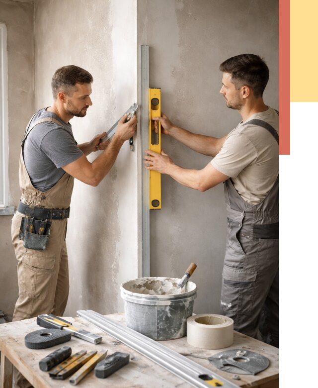 Выведение углов стен в Можге от 1874 руб. быстро и недорого | ОТДЕЛОЧНИК-Мжг