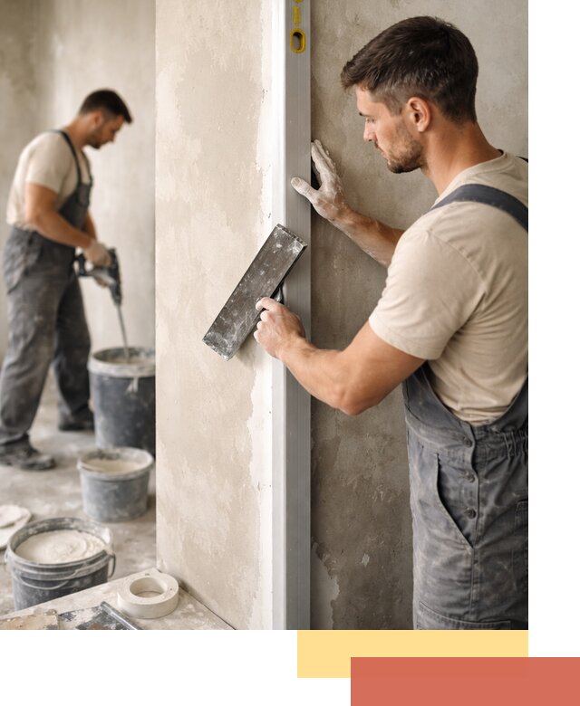 Выведение углов стен в Можге: монтаж и оштукатуривание