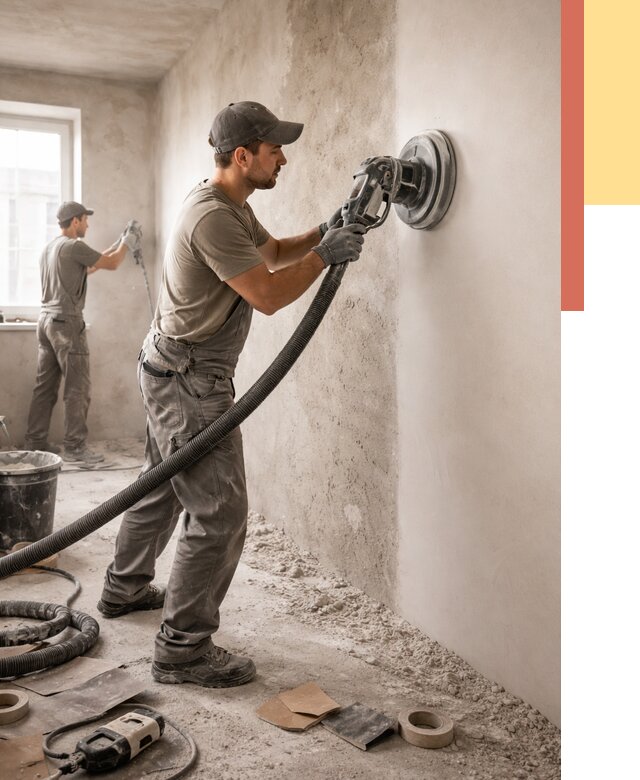 Шлифовка стен в Можге от 1215 руб/м2 — быстро и недорого | ОТДЕЛОЧНИК-Мжг