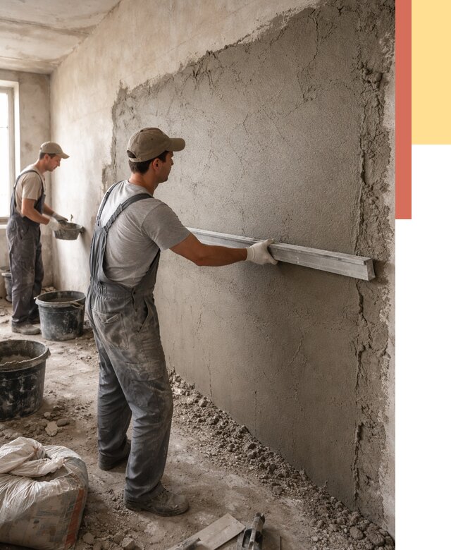 Цементная штукатурка стен в Можге от 4558 руб/м2 — быстро и недорого | ОТДЕЛОЧНИК-Мжг