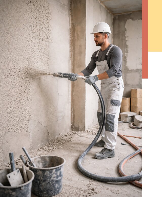 Машинная штукатурка стен в Можге под ключ от 6583 руб./м2 | ОТДЕЛОЧНИК-Мжг