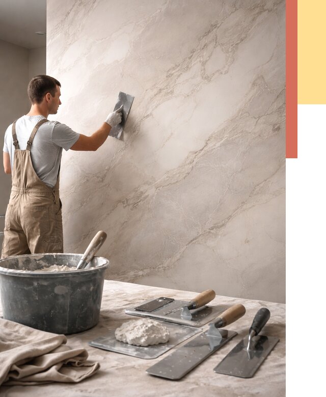 Декоративная штукатурка под мрамор в Можге от 2836 руб./м² — быстро и недорого | ОТДЕЛОЧНИК-Мжг