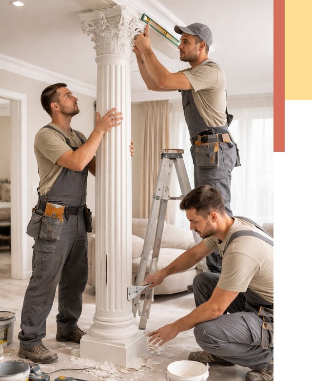 Установка декоративных колонн в Можге от 12154 руб. под ключ | ОТДЕЛОЧНИК-Мжг