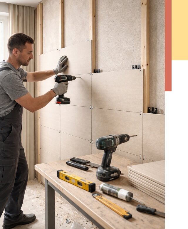 Монтаж МДФ панелей на стены в Можге от 1266 руб. под ключ | ОТДЕЛОЧНИК-Мжг