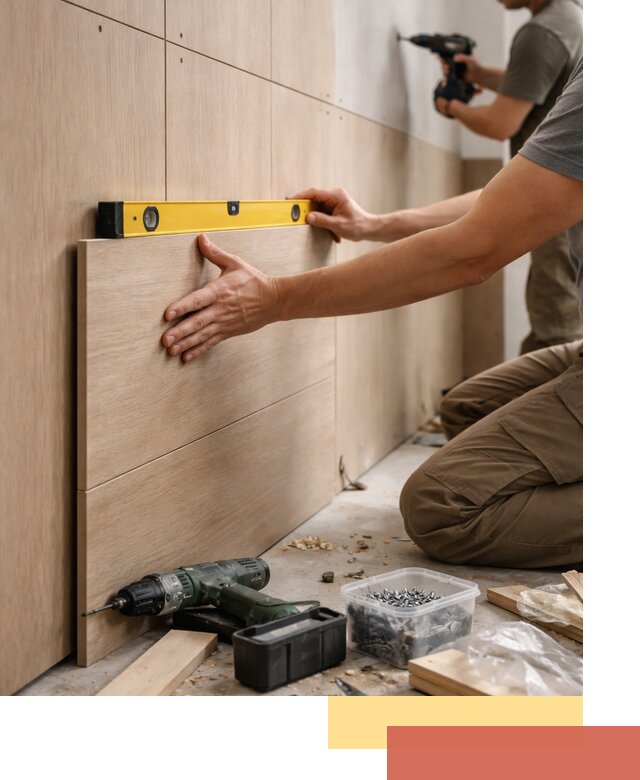 Профессиональный монтаж МДФ панелей на стены в Можге