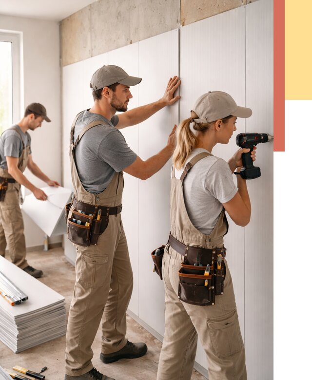 Монтаж ПВХ панелей на стены в Можге от 456 руб/м2 — быстро и недорого | ОТДЕЛОЧНИК-Мжг