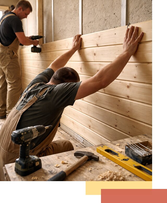 Монтаж деревянной вагонки на стены в Можге быстро и качественно