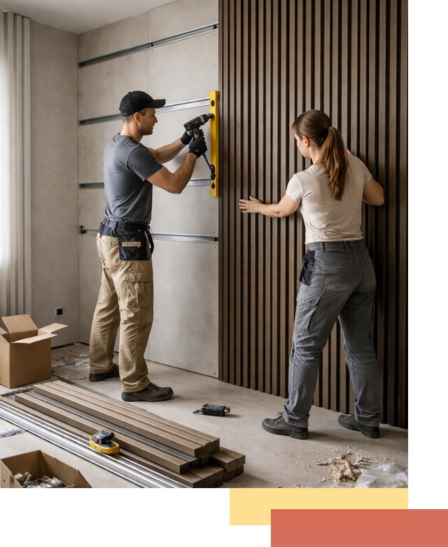 Монтаж реечных панелей на стены в Можге