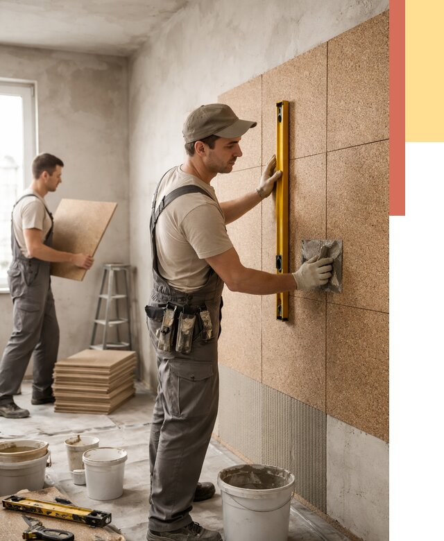 Монтаж пробковых панелей на стены в Можге от 3545 руб. — ОТДЕЛОЧНИК-Мжг