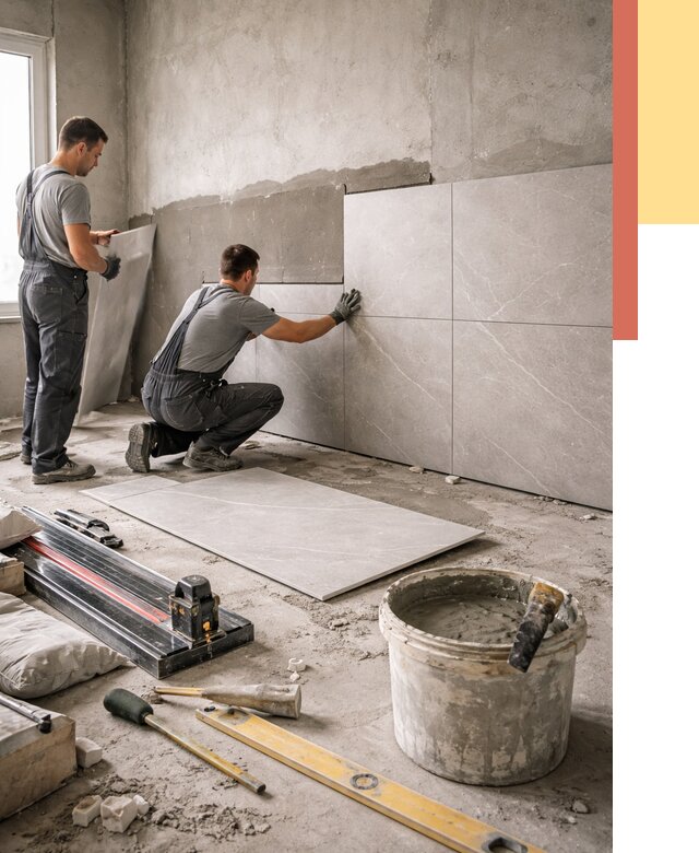 Облицовка стен керамогранитом в Можге от 4254 руб./м² — услуги под ключ | ОТДЕЛОЧНИК-Мжг