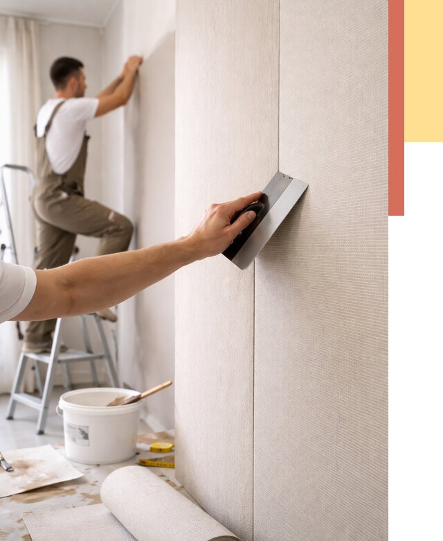 Поклейка текстильных обоев в Можге от 4558 руб. под ключ | ОТДЕЛОЧНИК-Мжг