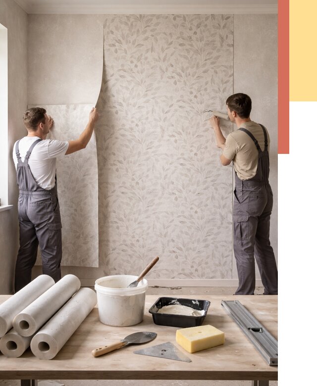 Поклейка обоев с подбором рисунка в Можге от 3545 руб. | ОТДЕЛОЧНИК-Мжг - быстро и недорого