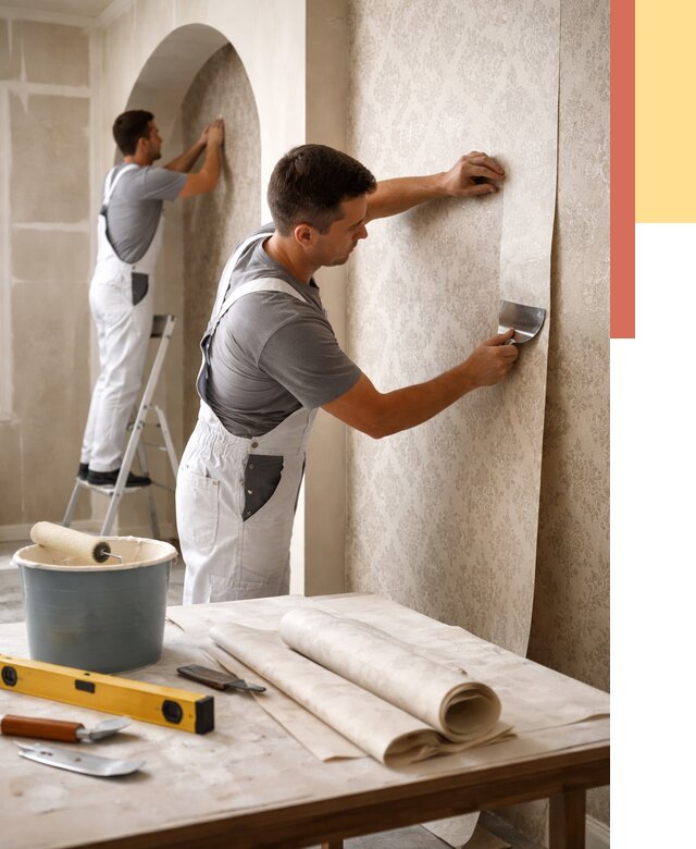 Поклейка обоев на сложные стены в Можге от 2836 руб. под ключ | ОТДЕЛОЧНИК-Мжг