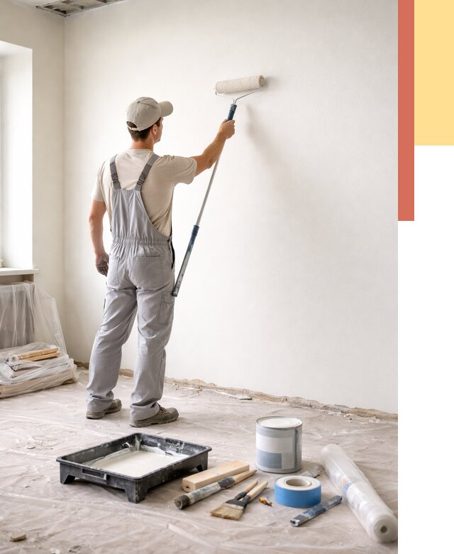 Покраска стен водоэмульсионной краской в Можге от 456 руб. за м² | ОТДЕЛОЧНИК-Мжг