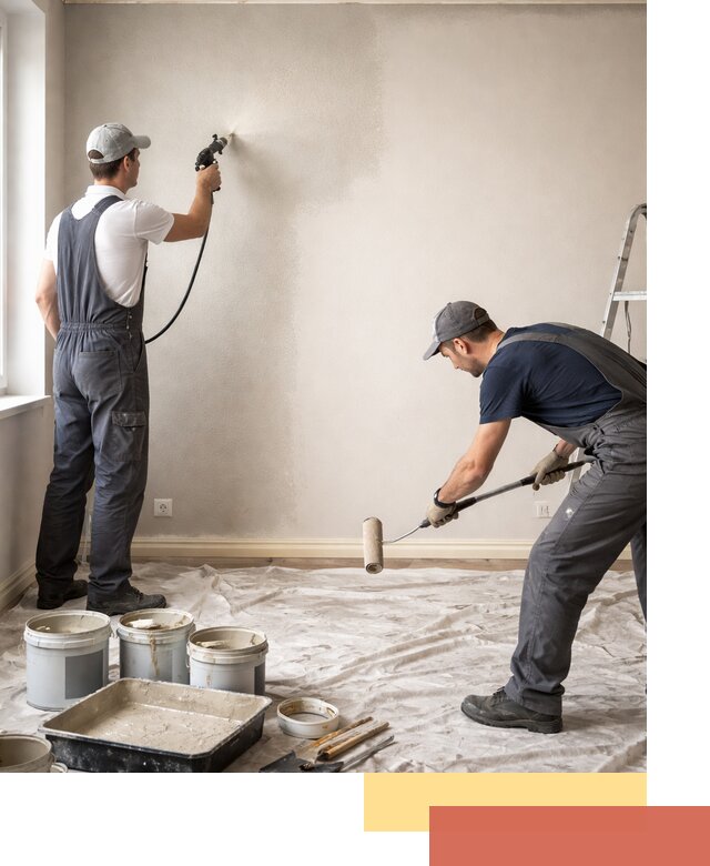 Покраска стен моющейся краской и защита поверхностей в Можге