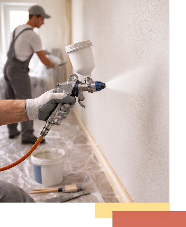 Покраска стен краскопультом в Можге быстро и качественно