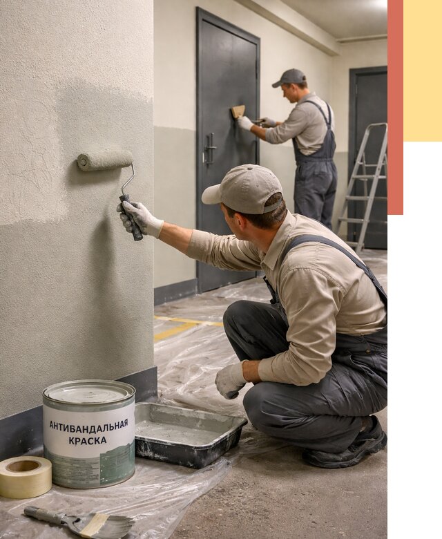 Покраска стен антивандальной краской в Можге от 4558 руб./м² под ключ | ОТДЕЛОЧНИК-Мжг