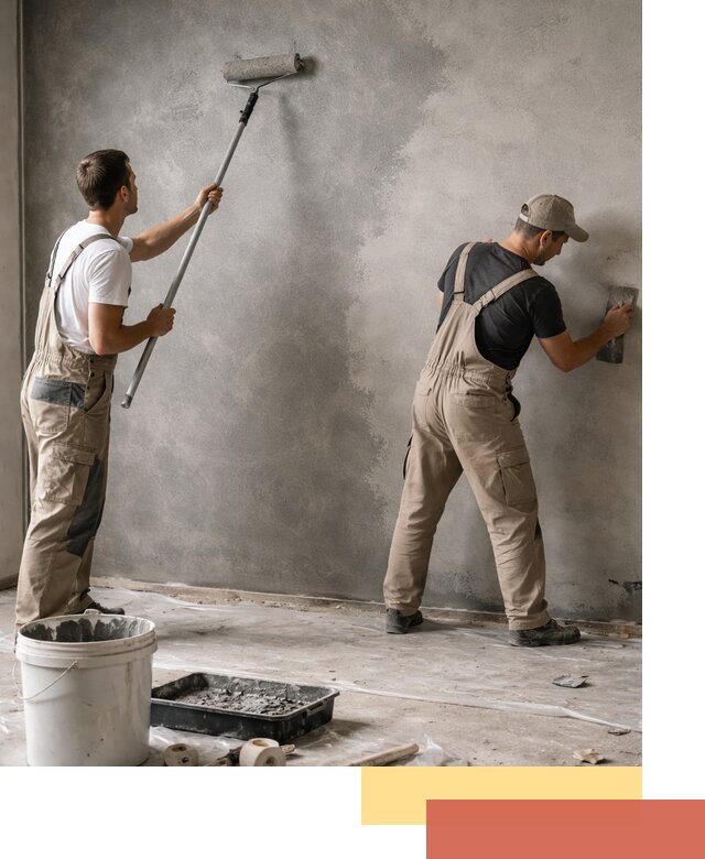 Покраска стен под бетон в Можге профессионально и недорого