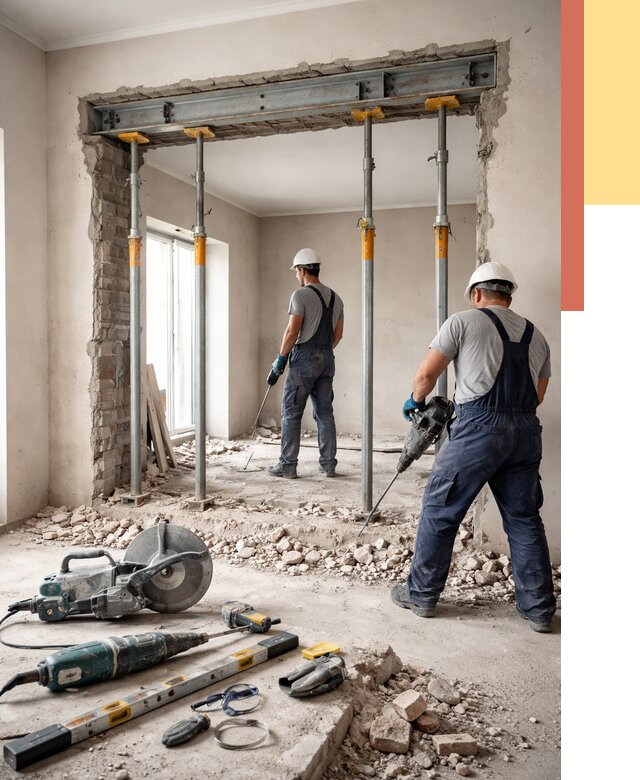 Прорезка проема в стене в Можге от 4558 руб. — быстро и недорого | ОТДЕЛОЧНИК-Мжг