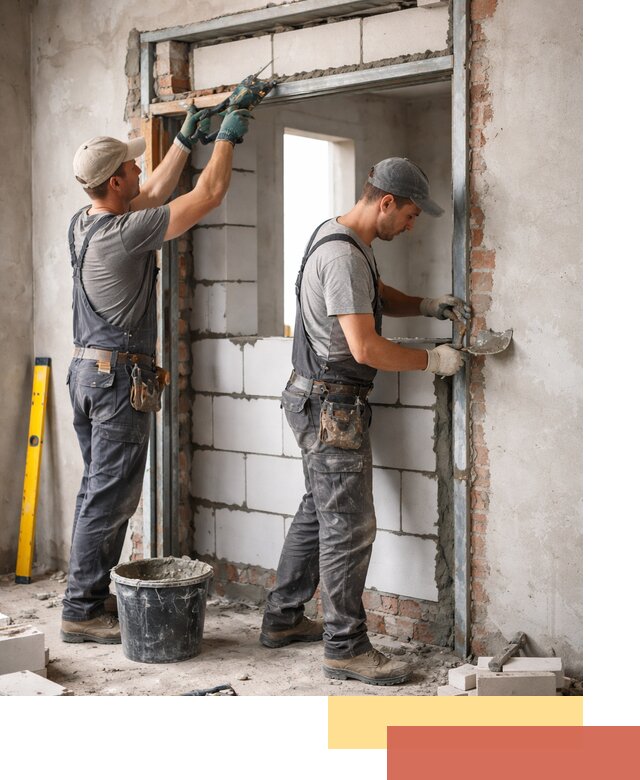 Закладка дверного проема под ключ в Можге: демонтаж, монтаж, отделка