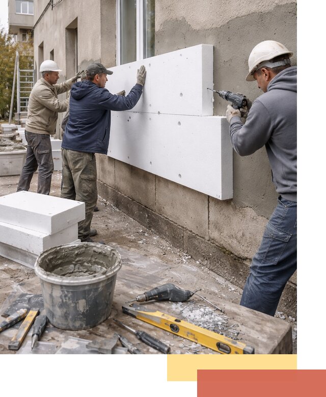 Утепление наружных стен пенопластом в Можге