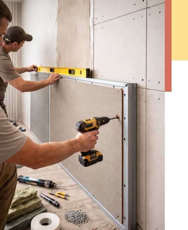 Шумоизоляция стен панелями ЗИПС в Можге от 2228 руб./м² под ключ | ОТДЕЛОЧНИК-Мжг