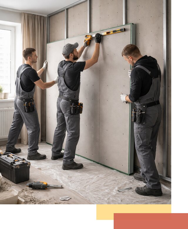 Шумоизоляция стен панелями ЗИПС в Можге для жилых и коммерческих помещений