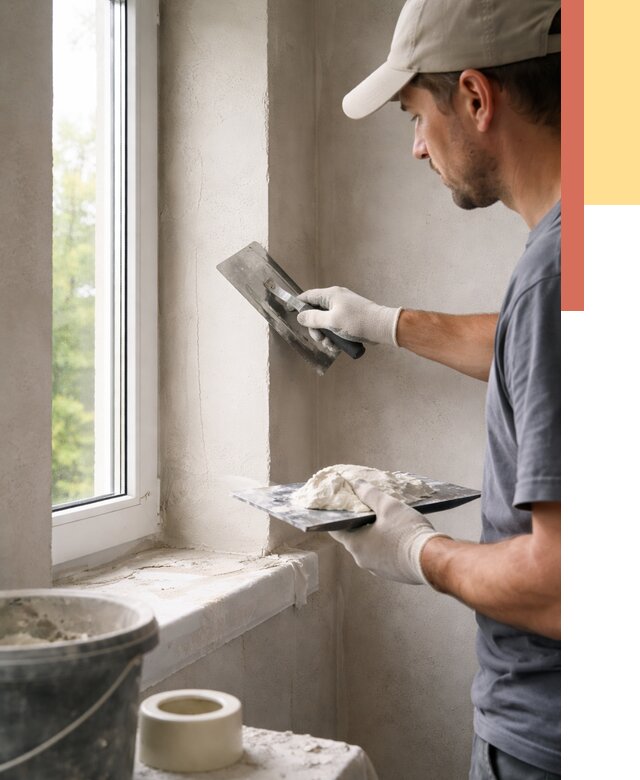 Штукатурка откосов в Можге от 4558 руб/м² — услуги и выравнивание под ключ | ОТДЕЛОЧНИК-Мжг