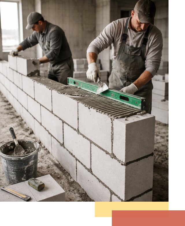 Кладка перегородок из газобетона в Можге быстро и качественно