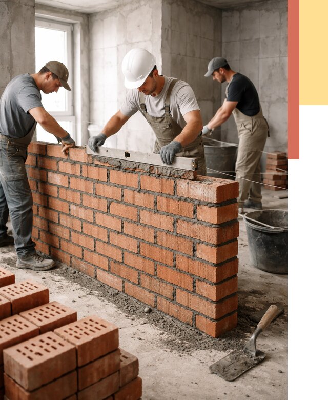 Кладка перегородок из кирпича в Можге от 3545 руб. за м² | ОТДЕЛОЧНИК-Мжг