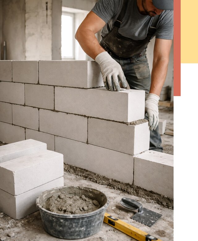 Кладка перегородок из силикатного блока в Можге от 4051 руб. под ключ | ОТДЕЛОЧНИК-Мжг