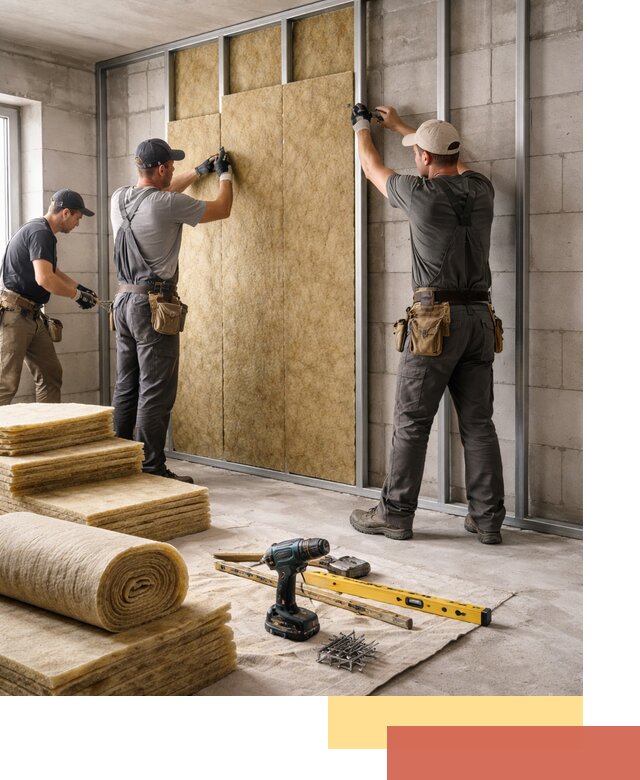 Шумоизоляция перегородок из блоков в Можге — монтаж и защита шумоизоляцией