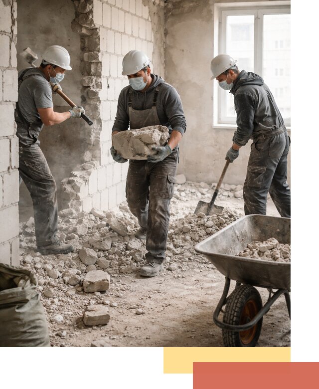 Демонтаж блочных перегородок в Можге быстро и аккуратно