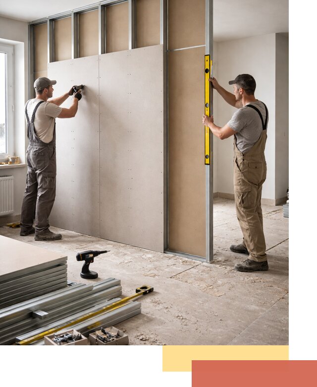 Зонирующая перегородка из гипсокартона под ключ в Можге