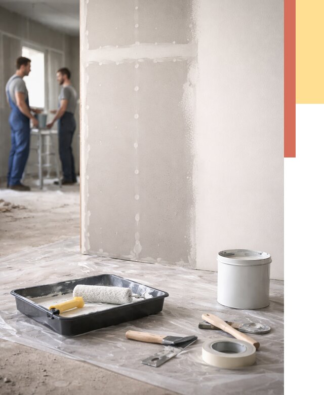 Покраска перегородок из гипсокартона в Можге от 4558 руб. под ключ | ОТДЕЛОЧНИК-Мжг