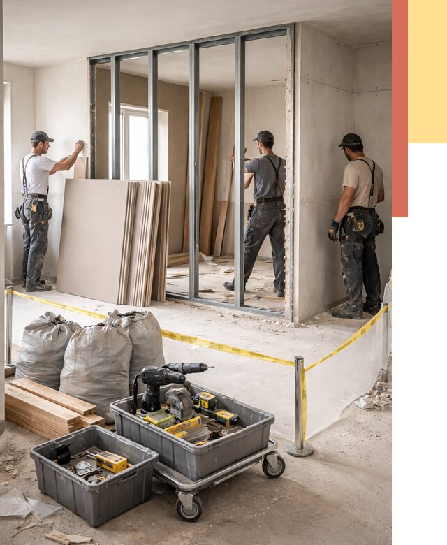 Перенос гипсокартонной перегородки в Можге под ключ от 4558 руб. | Демонтаж и монтаж – ОТДЕЛОЧНИК-Мжг