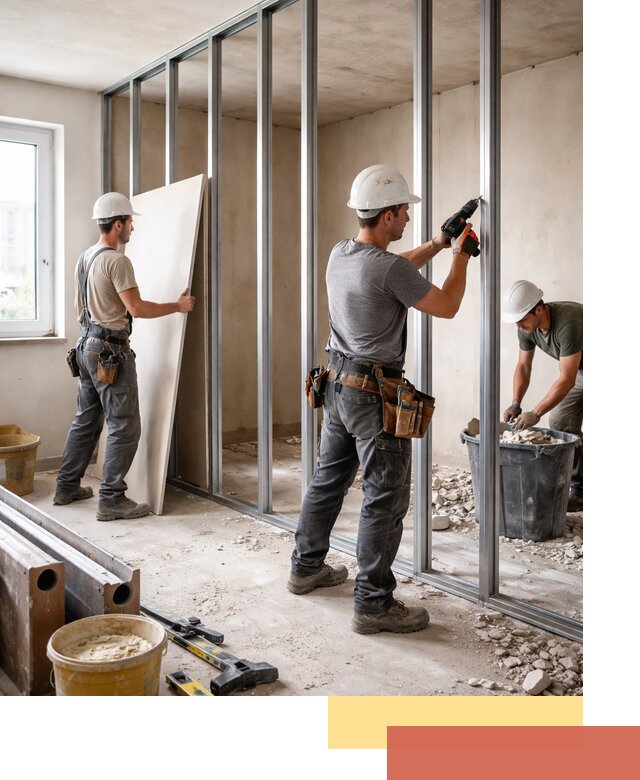 Перенос гипсокартонной перегородки в Можге профессионально и быстро