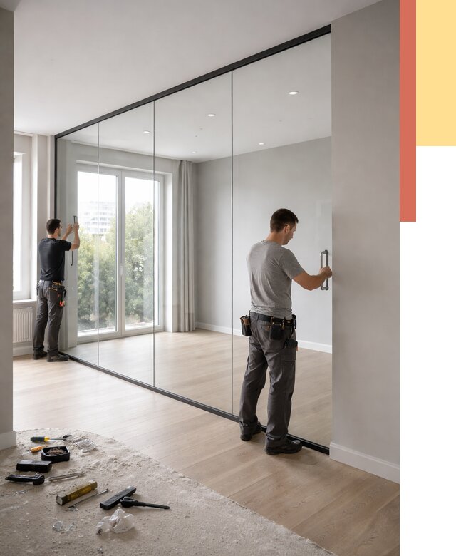 Изготовление стеклянных перегородок в Можге от 12508 руб. под ключ | ОТДЕЛОЧНИК-Мжг