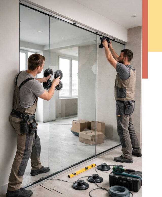 Монтаж стеклянных перегородок в Можге от 6583 руб. | ОТДЕЛОЧНИК-Мжг