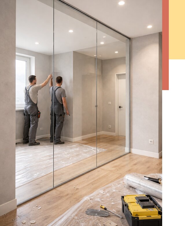 Безрамные стеклянные перегородки в Можге — монтаж от 9622 руб. | ОТДЕЛОЧНИК-Мжг